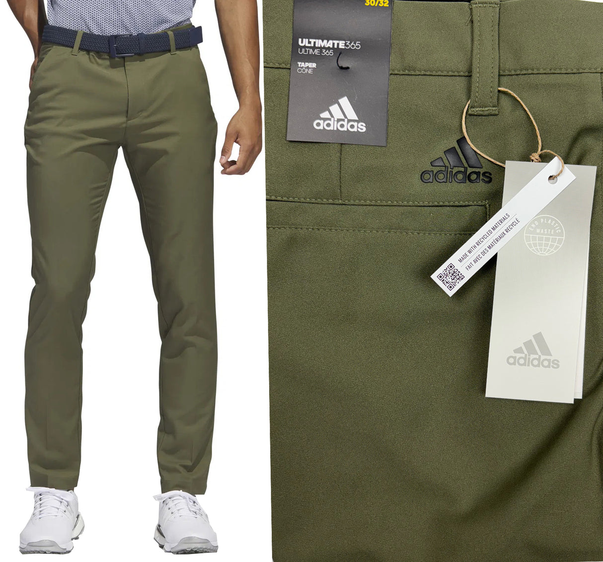 Adidas Golf Ultimate 365 Tapered Golf Trousers - Olive Green