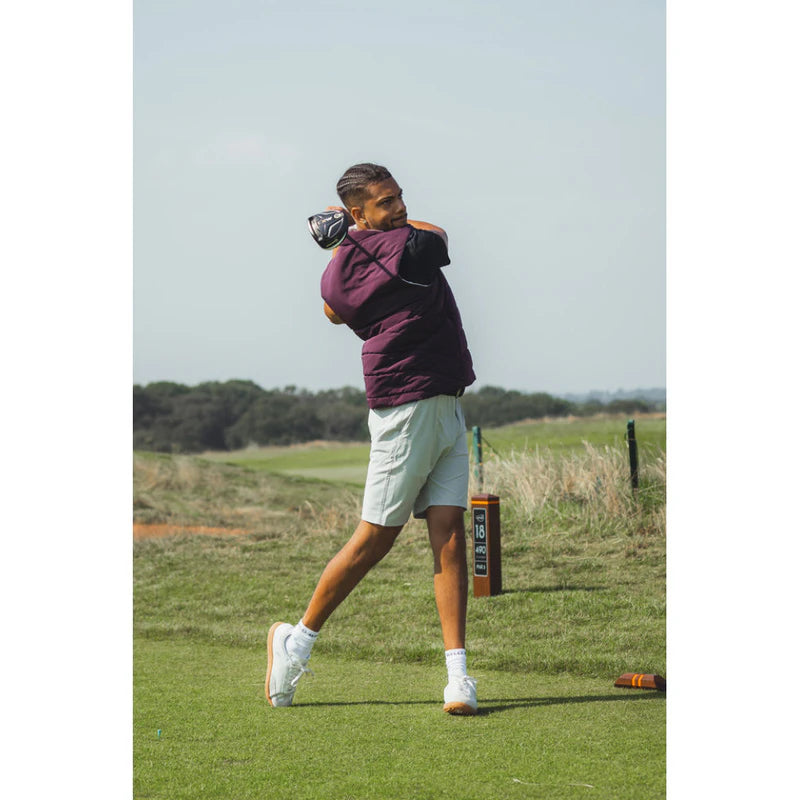 Reflo Flint Reversible Golf Gilet - Maroon / Rock Grey