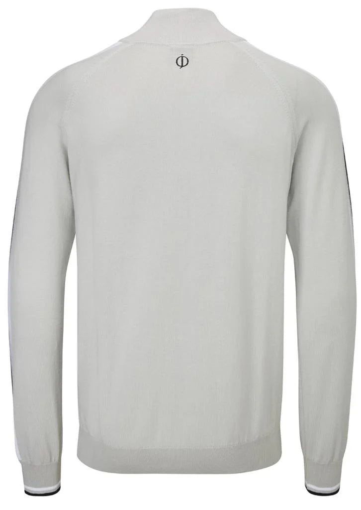 Oscar Jacobson Repton Pin 1/4 Zip Pullover - Lunar Grey - Made in Italy š®š¹