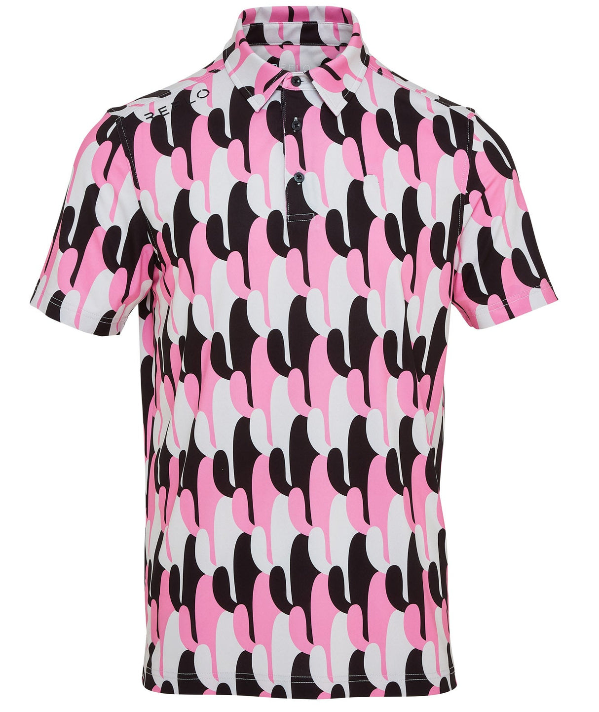 Reflo Spikey Graphic Cactus Print Golf Polo Shirt - Pink / Grey