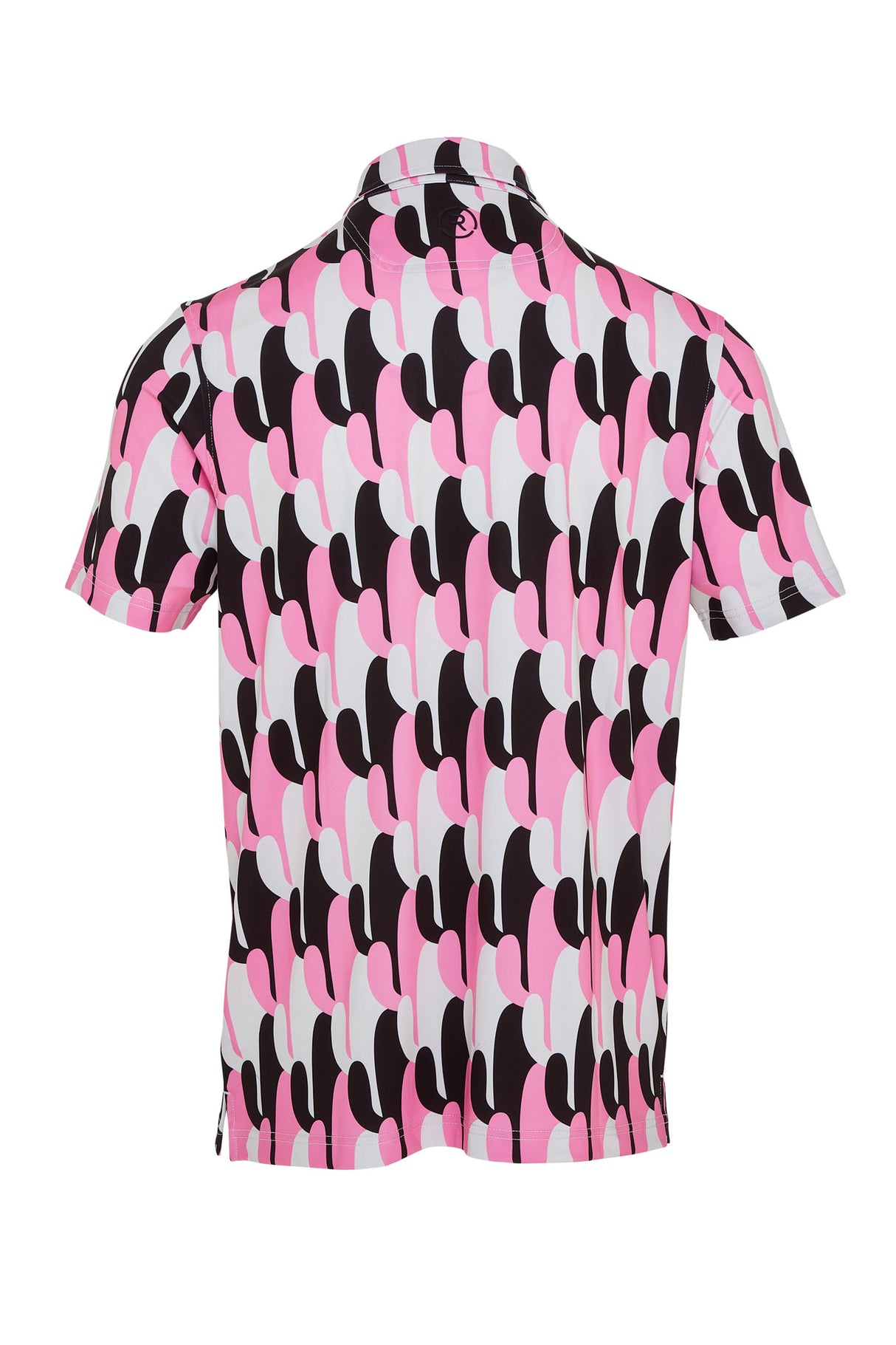 Reflo Spikey Graphic Cactus Print Golf Polo Shirt - Pink / Grey