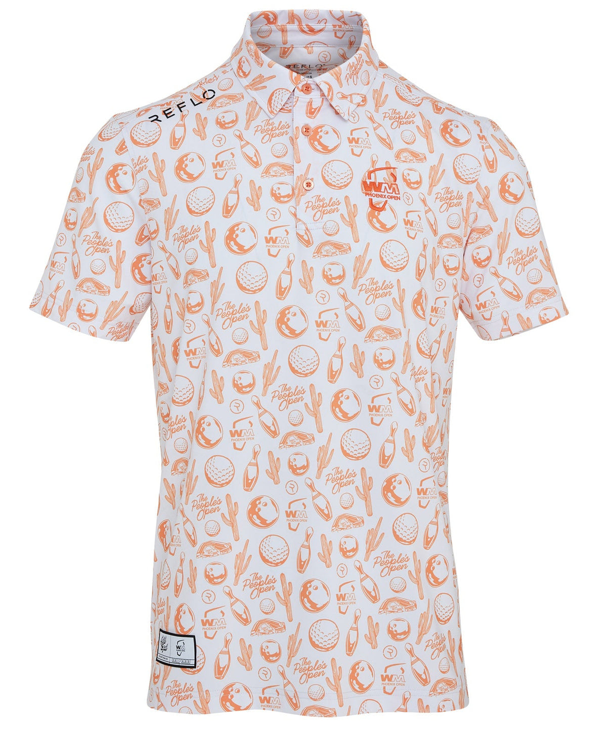 Reflo Strike Graphic LTD Edition Print Golf Polo Shirt - Coral / Red