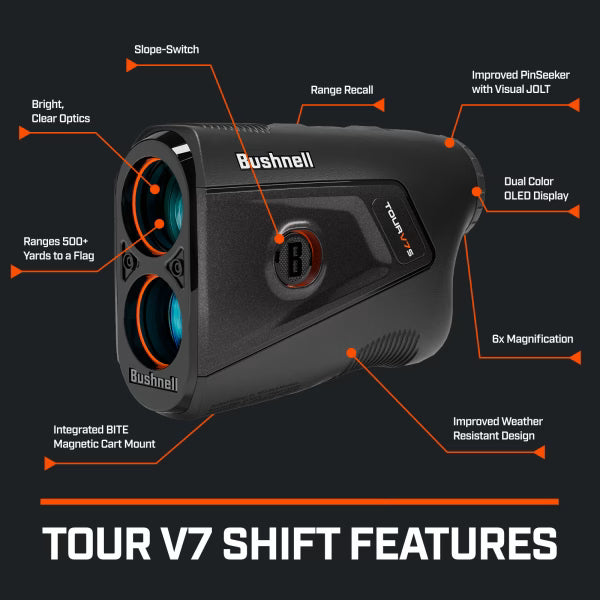 2026 Bushnell Golf Tour V7 Shift Laser Rangefinder + FREE SPARE BATTERY