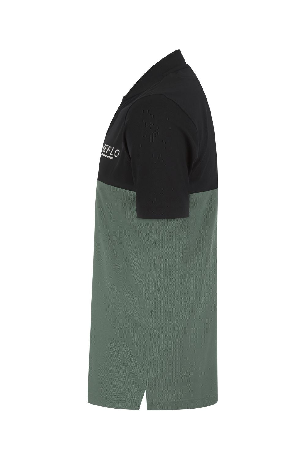 Reflo Tobol Blade Collar Zip Neck Performance Golf Polo Shirt - Caviar / Dark Forest