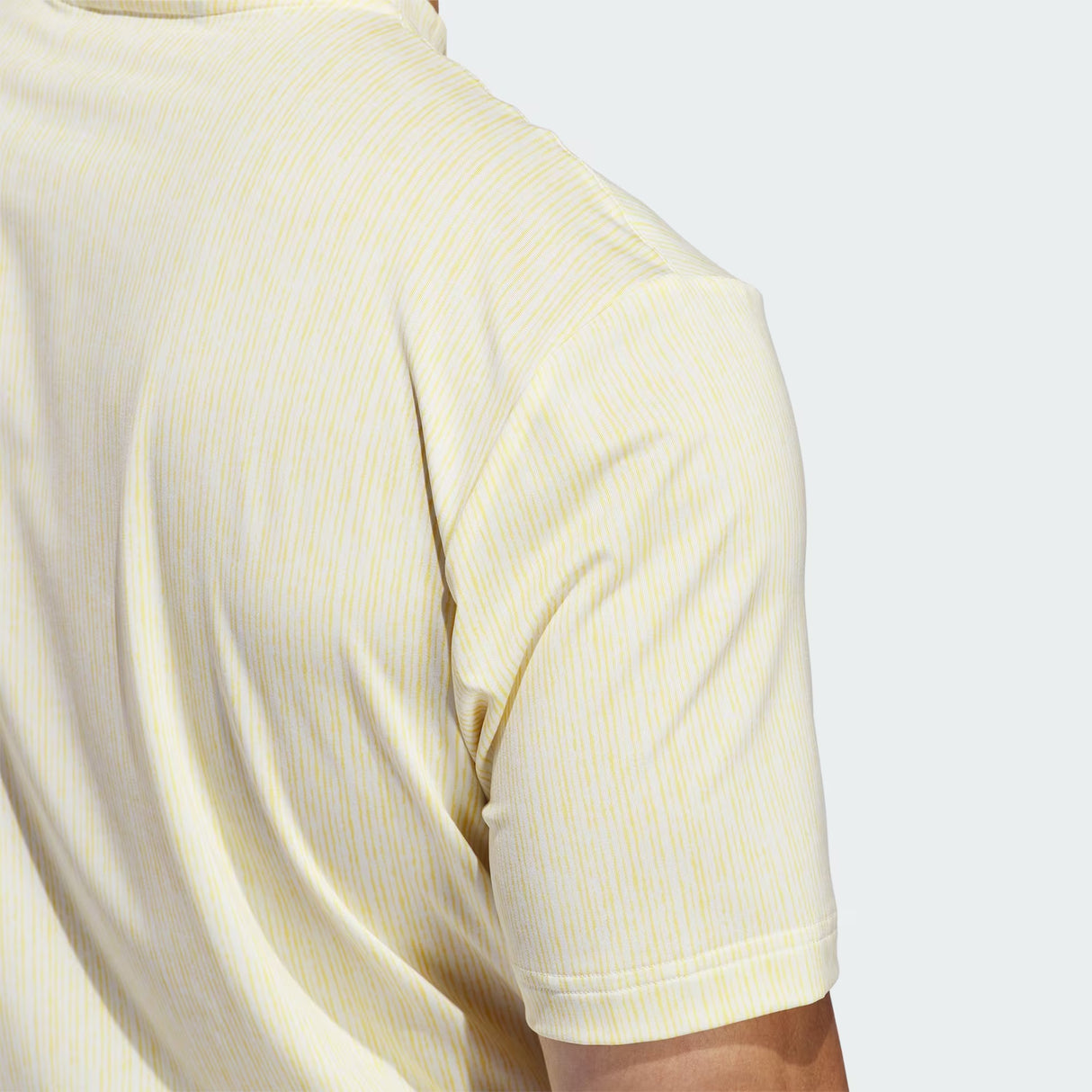 Adidas Blade Neck Sport Stripe Golf Polo Shirt - Yellow