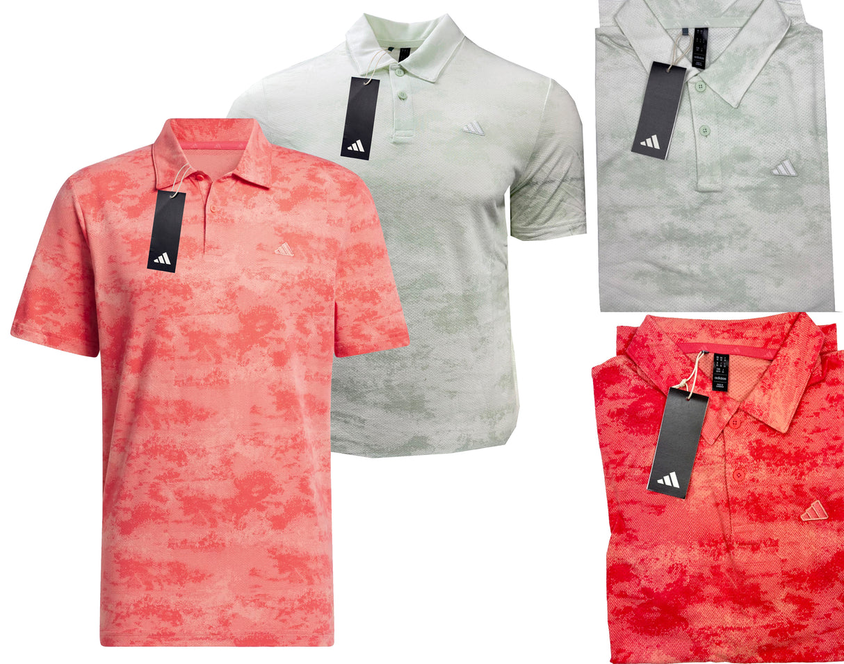 Adidas Go To Mesh Burst Print Golf Polo Shirt