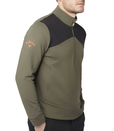 Callaway High Gauge Aquapel Fleece 1/4 Zip Pullover - Black Lichen