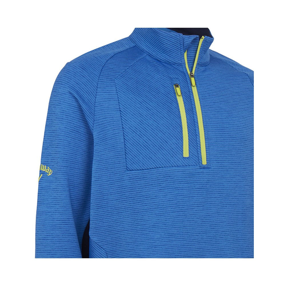 Callaway Golf Heather Stripe 1/4 Zip Thermal Pullover - Mazarine Blue