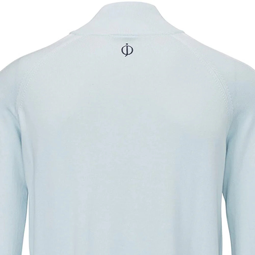 Oscar Jacobson Repton Pin 1/4 Zip Pullover - Cool Blue - Made in Italy š®š¹