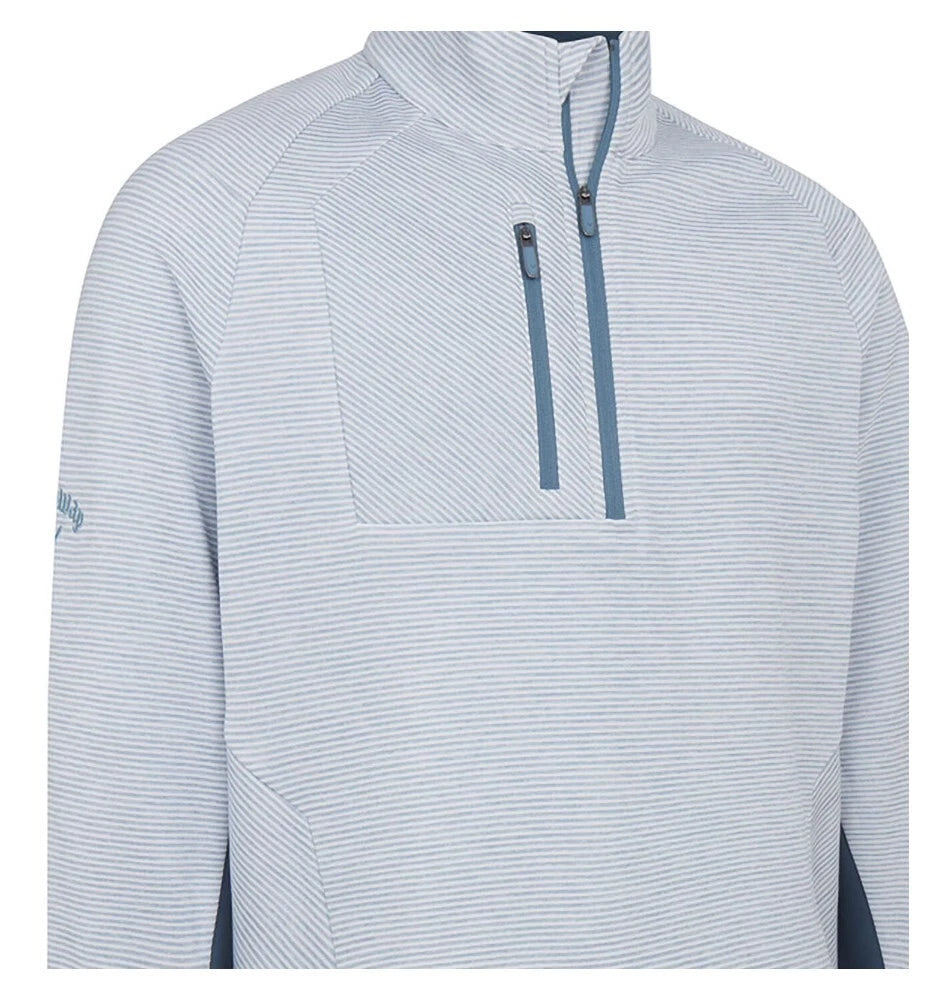 Callaway Golf Heather Stripe 1/4 Zip Thermal Pullover - Light Mountain Spring