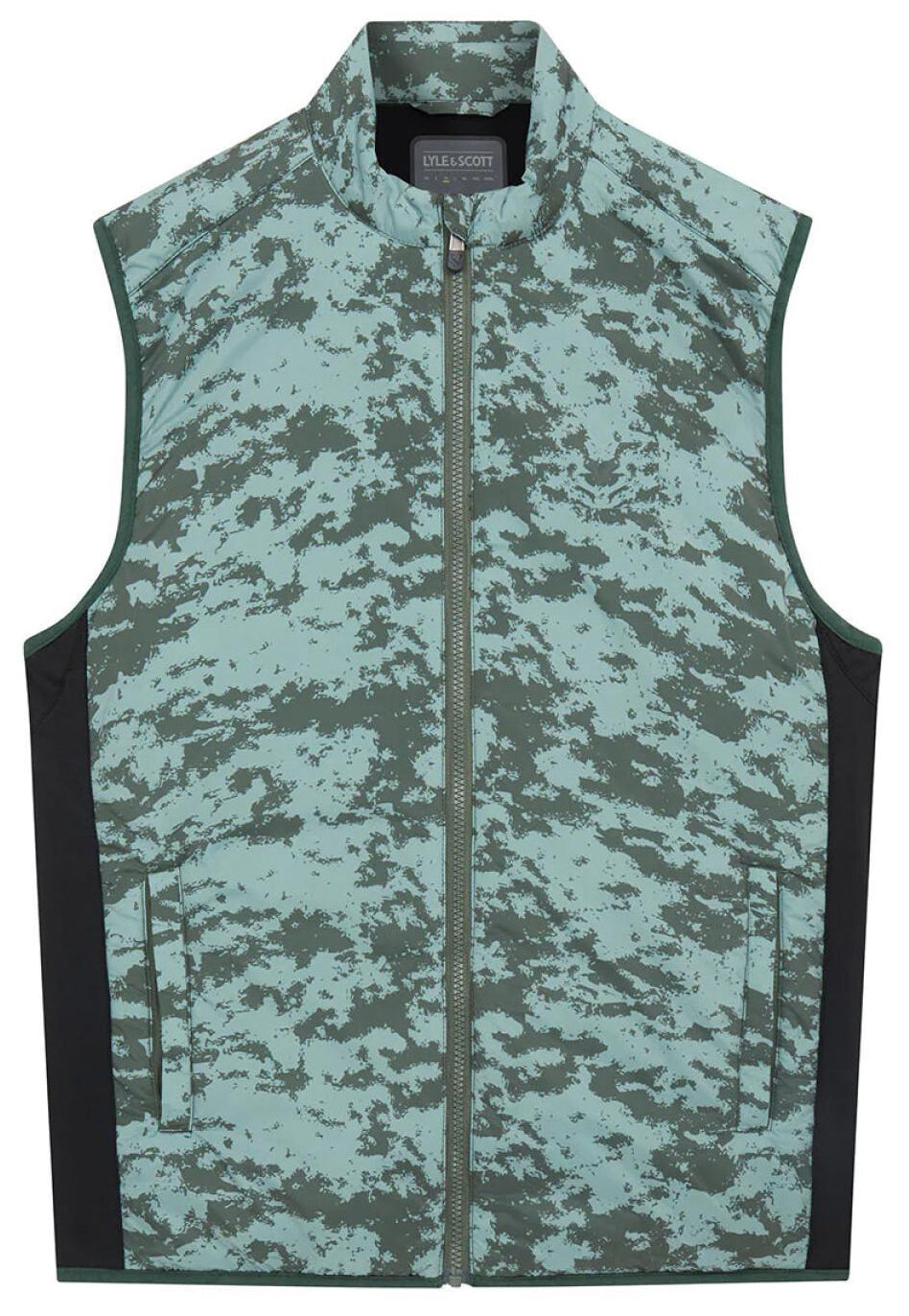 Lyle & Scott Golf Seafoam Print Primaloft Gilet - Cactus Green