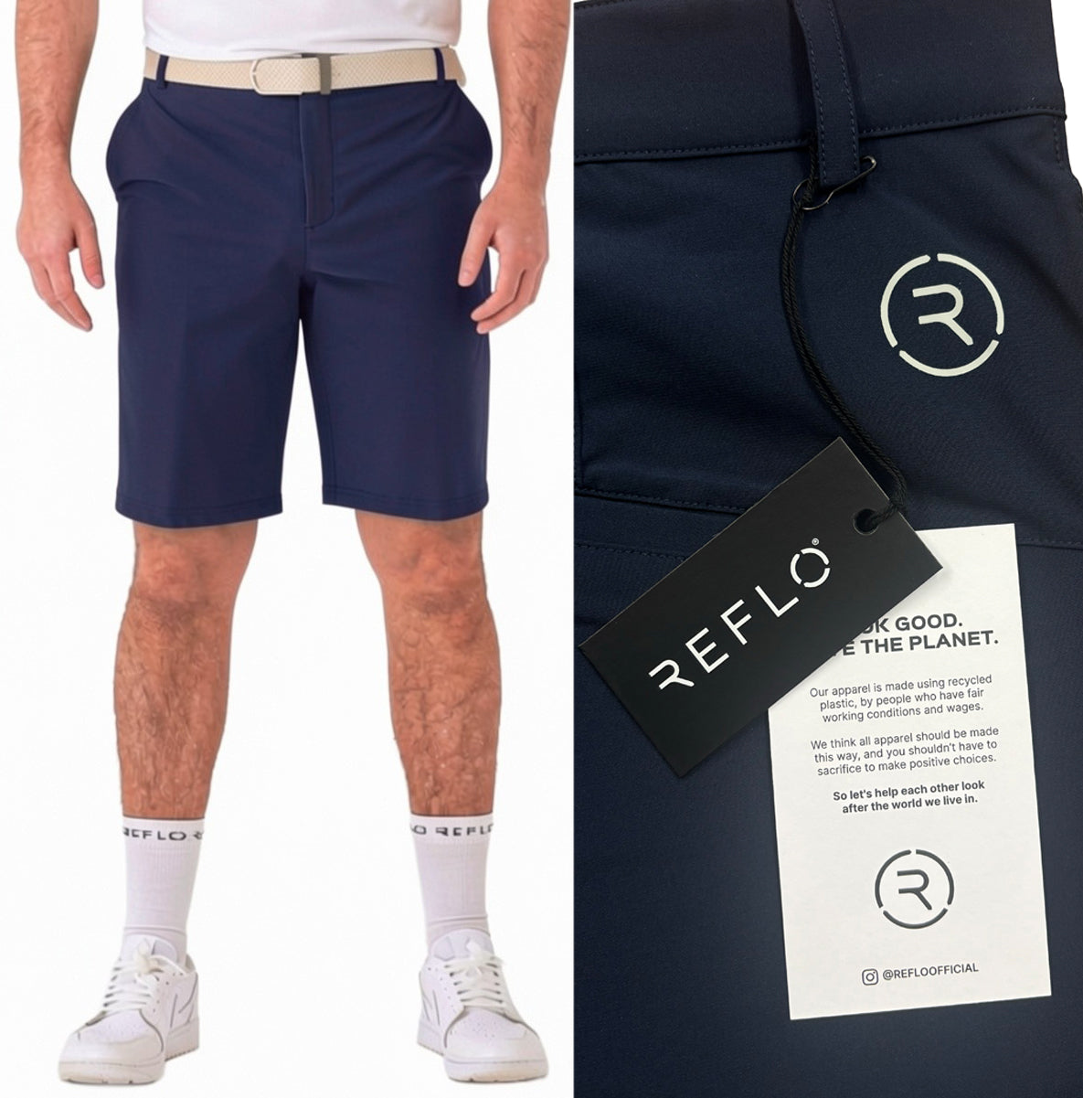 Reflo Icarian 2.0 Performance Tech Golf Shorts - True Navy