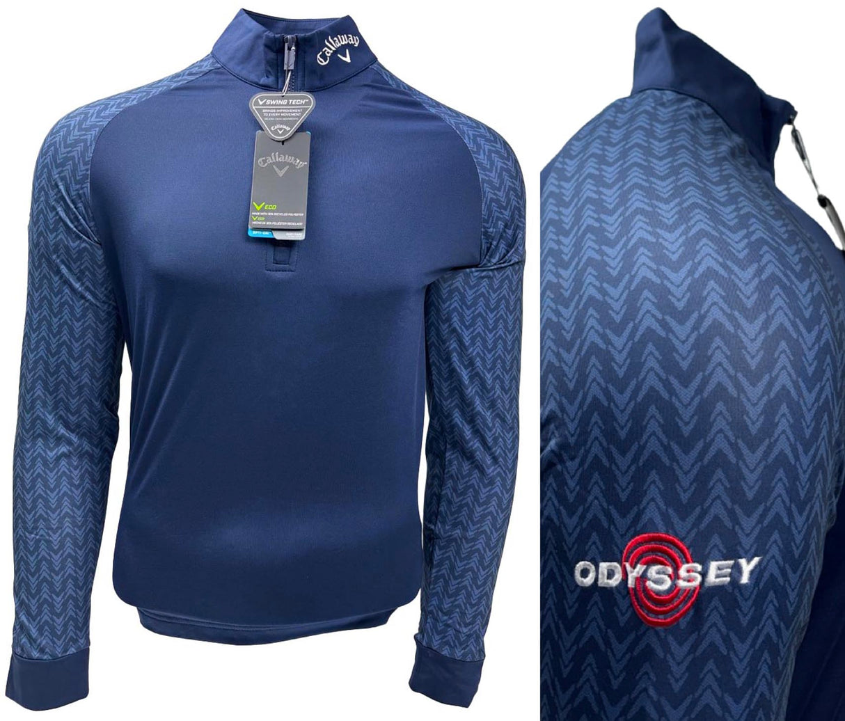 Callaway Odyssey Blocked 1/4 Zip Pullover - Peacoat