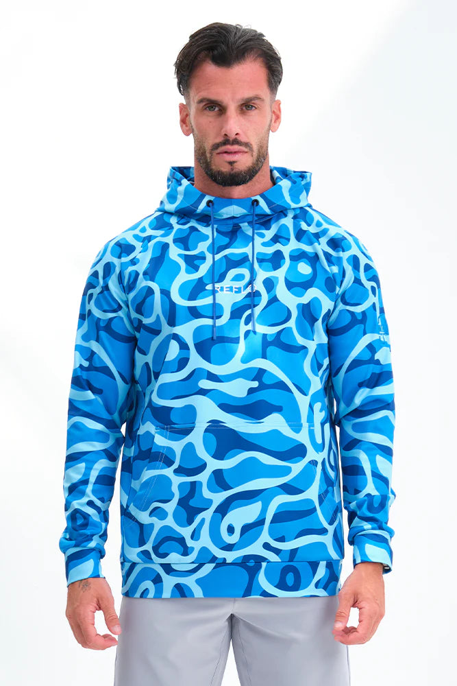 Reflo Chelan Graphic Print Golf Hoodie - Blue Ocean