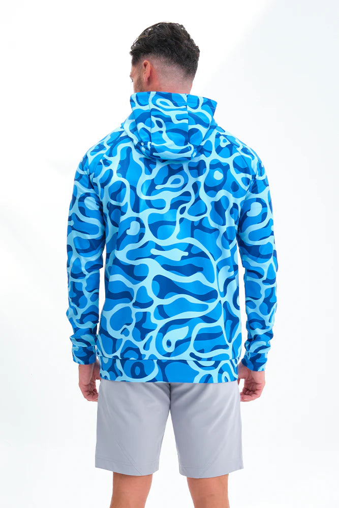 Reflo Chelan Graphic Print Golf Hoodie - Blue Ocean