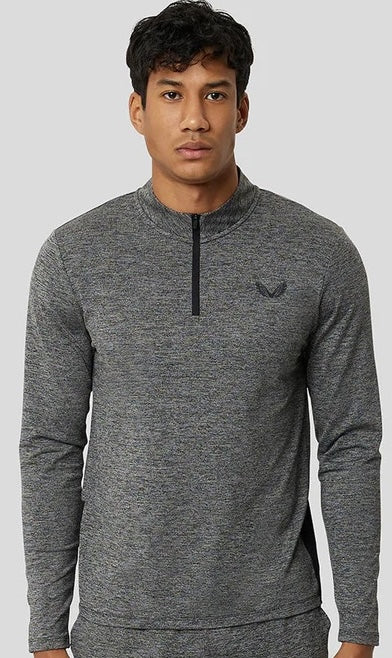 Castore Pro Tek Marl Next To Skin 1/4 Zip Midlayer - Sharkskin