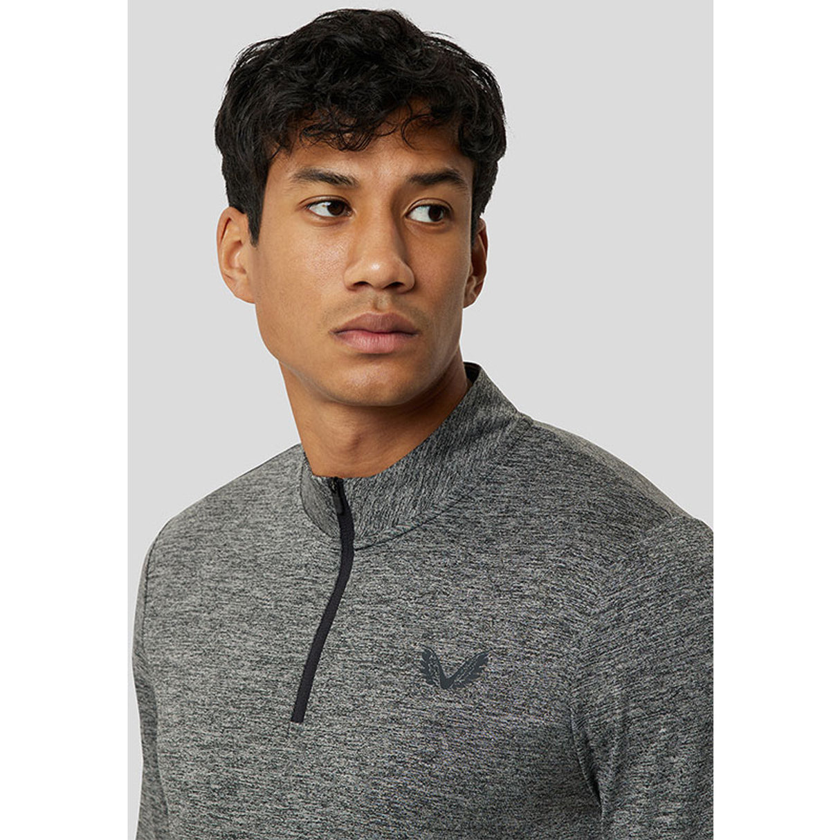 Castore Pro Tek Marl Next To Skin 1/4 Zip Midlayer - Sharkskin