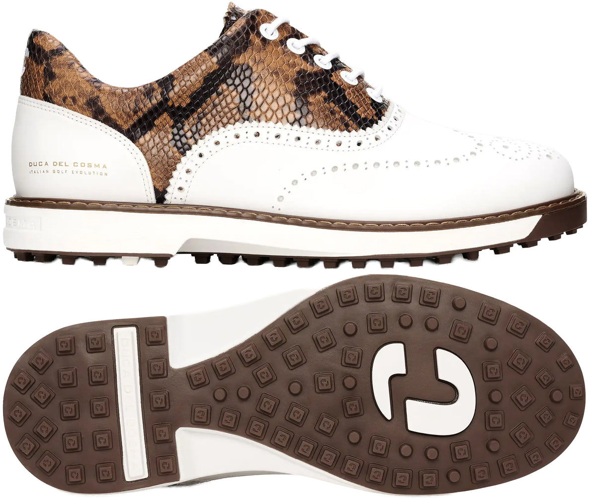 Duca Del Cosma Dandy Leggero Golf Shoes - SAMPLE - White / Snake