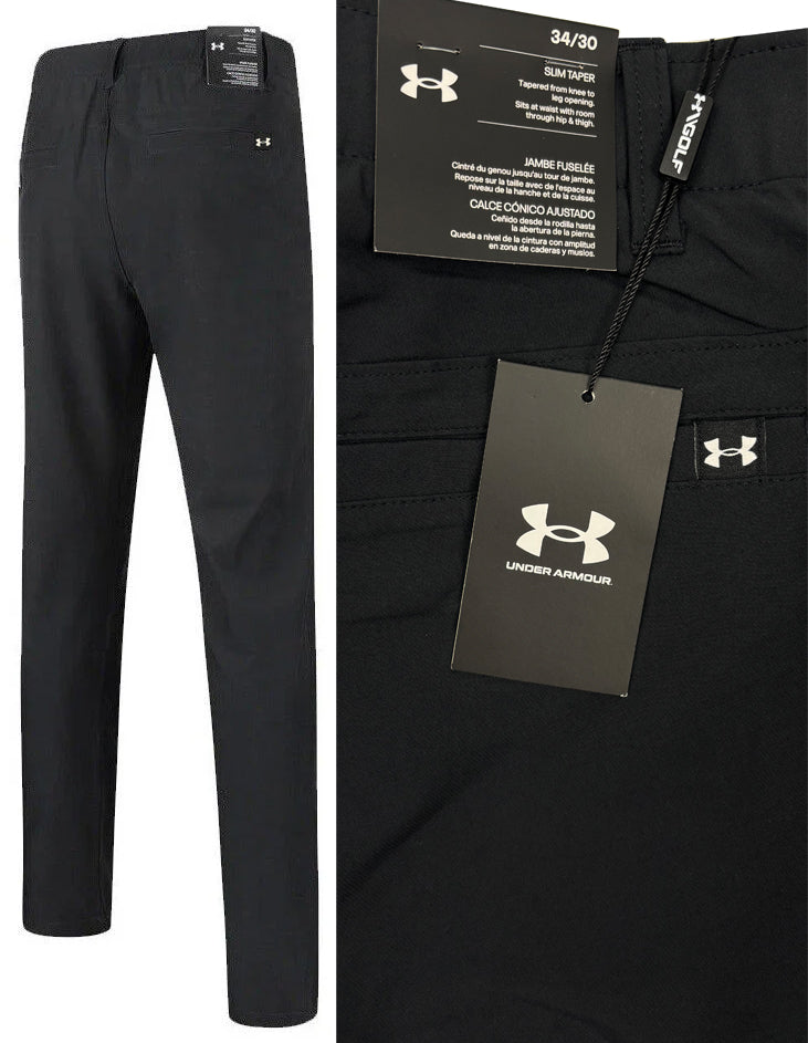 Under Armour EU Tech SLIM Tapered Golf Trousers - Black
