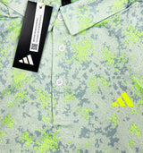 Adidas Burst Jacquard Print Golf Polo Shirt - Lucid Lemon