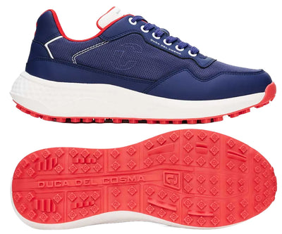 Duca Del Cosma Genova Spikeless Golf Shoes - SAMPLE - Navy / Red