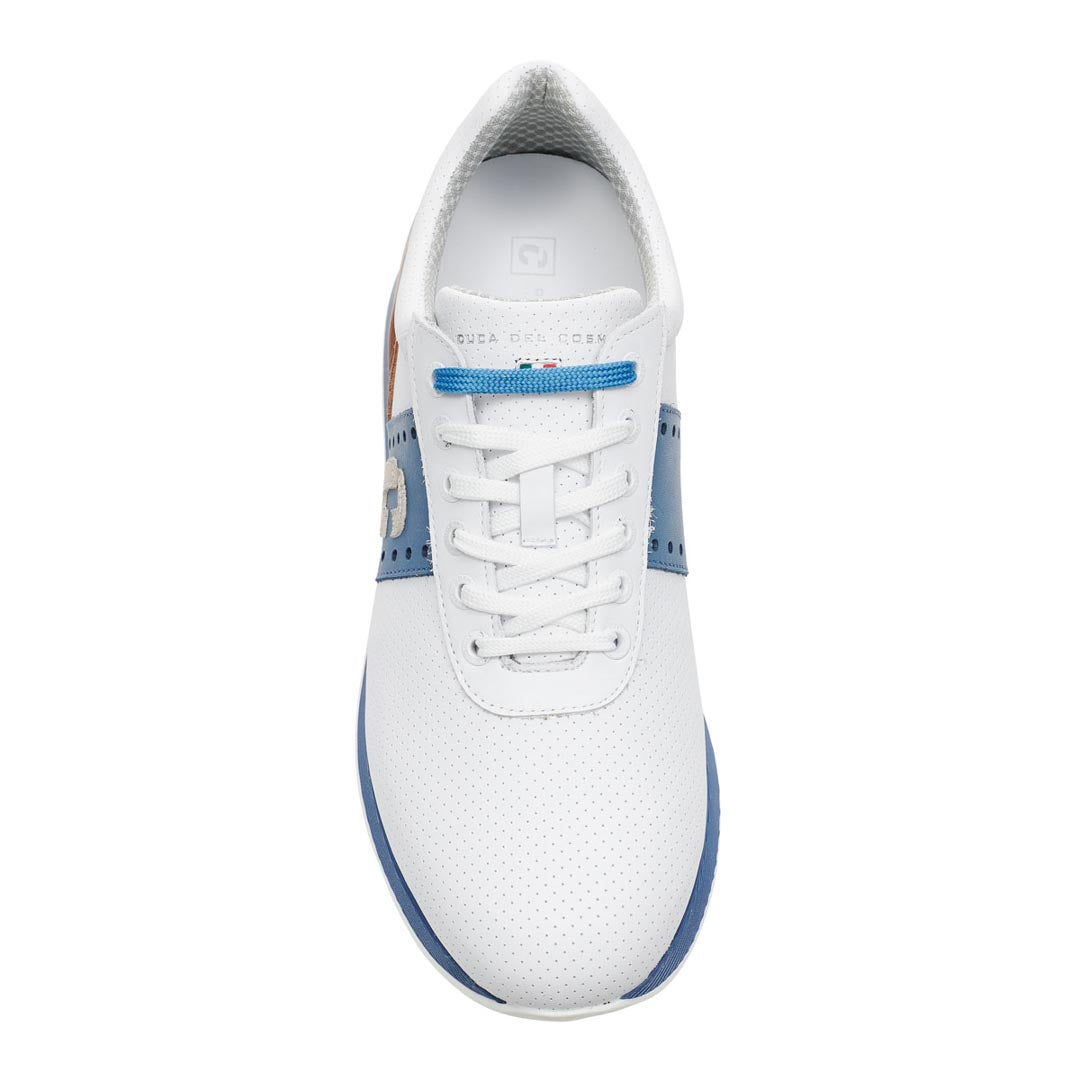 Duca Del Cosma Belair Premium Spikeless Golf Shoes - White / Cognac- Handmade in 🇵🇹