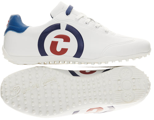 Duca Del Cosma Kingscup Premium Spikeless Golf Shoes - White - Handmade in 🇵🇹