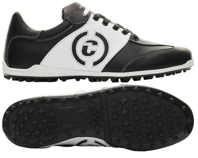 Duca Del Cosma Valderama Premium Spikeless Golf Shoes - Black / White - Handmade in 🇵🇹