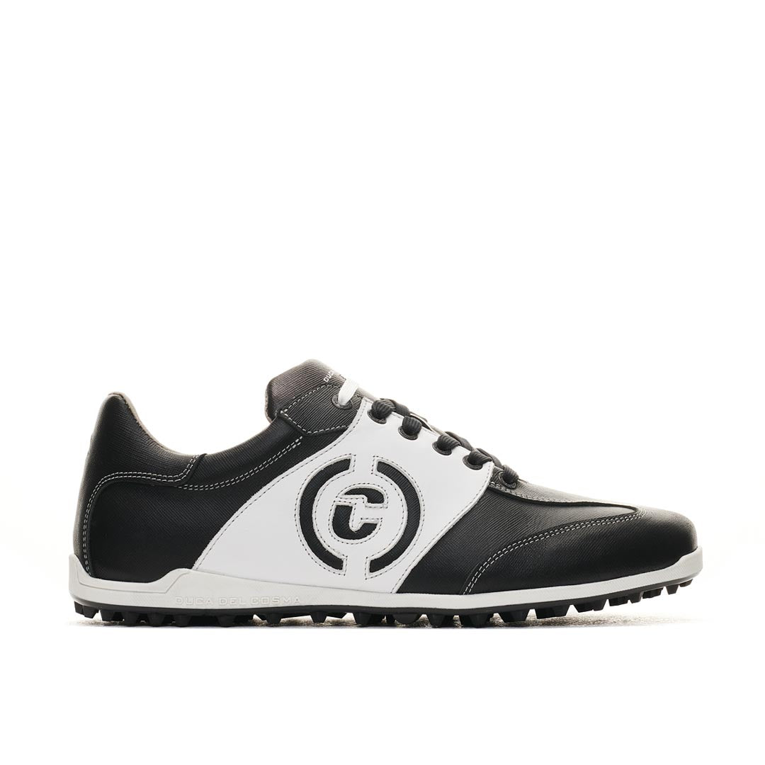 Duca Del Cosma Valderama Premium Spikeless Golf Shoes - Black / White - Handmade in 🇵🇹