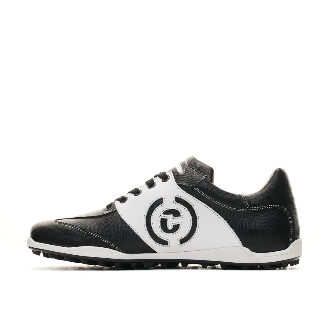 Duca Del Cosma Valderama Premium Spikeless Golf Shoes - Black / White - Handmade in 🇵🇹