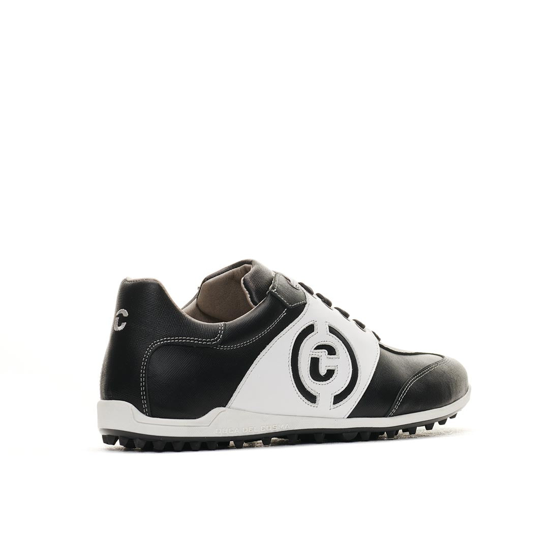 Duca Del Cosma Valderama Premium Spikeless Golf Shoes - Black / White - Handmade in 🇵🇹