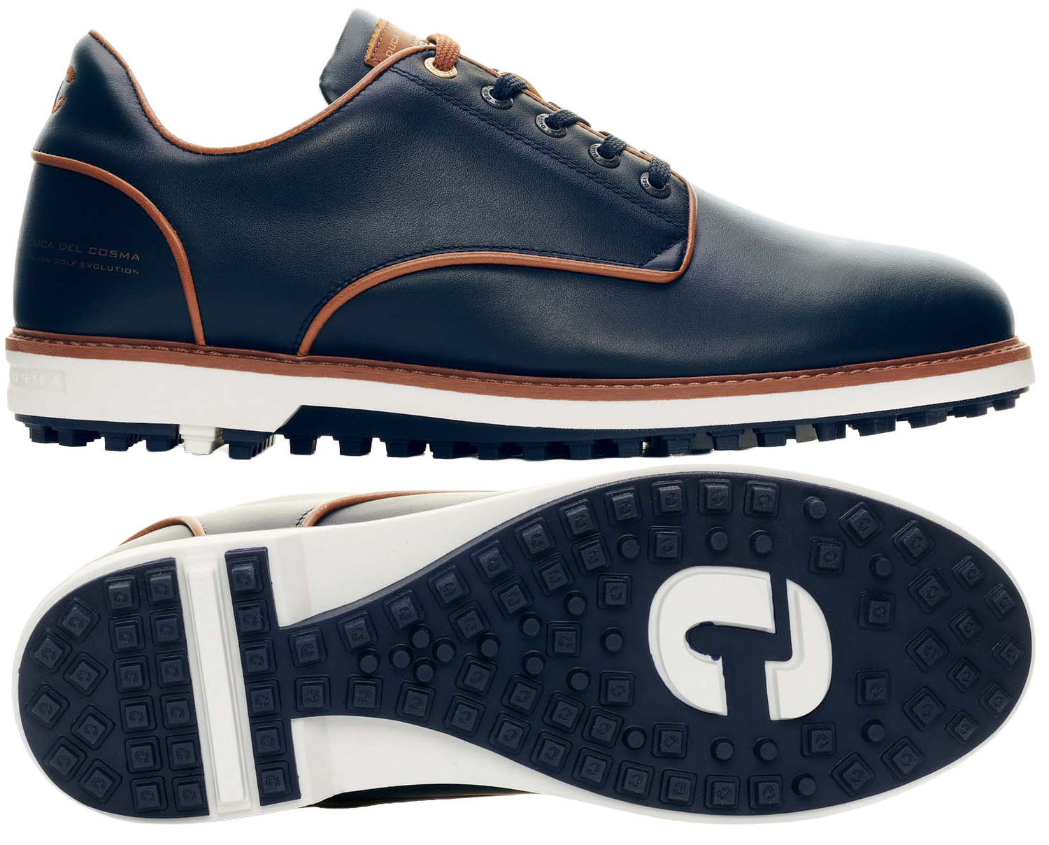 Duca Del Cosma Elpaso Premium Spikeless Golf Shoes - Navy - Handmade in 🇵🇹