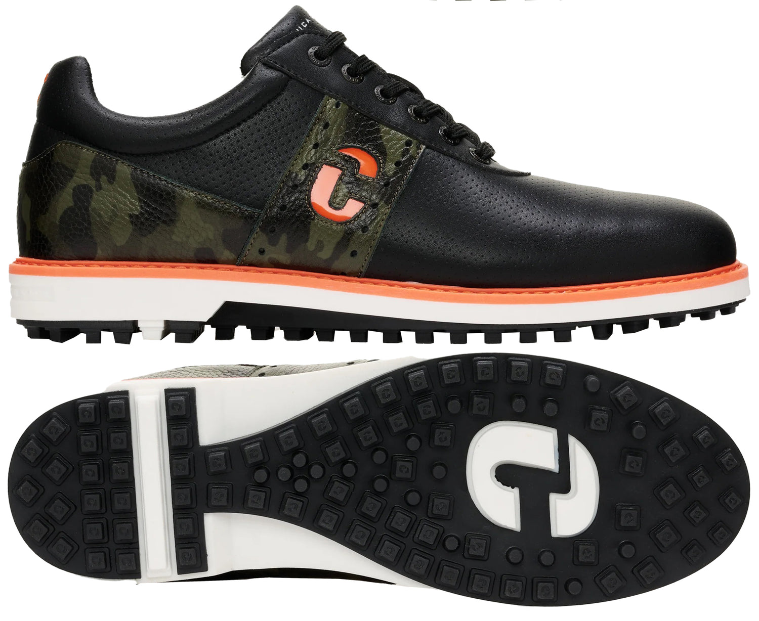 Duca Del Cosma Joost Luiten JL Premium Spikeless Golf Shoes - Black / Camo - Handmade in 🇵🇹