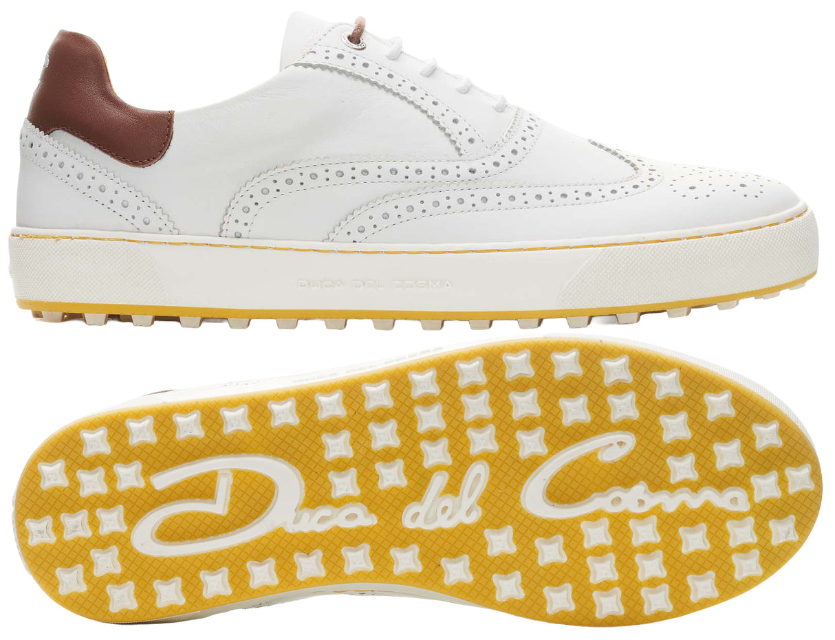 Duca Del Cosma Regent Premium Spikeless Golf Shoes - White - Handmade in 🇵🇹