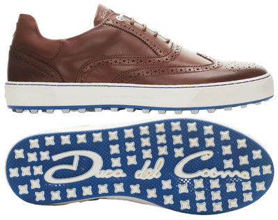 Duca Del Cosma Regent Premium Spikeless Golf Shoes - Cognac - Handmade in 🇵🇹