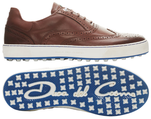 Duca Del Cosma Regent Premium Spikeless Golf Shoes - Cognac - Handmade in 🇵🇹