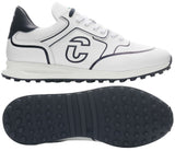 Duca Del Cosma Flyer Premium Spikeless Golf Shoes - White / Navy - Handmade in 🇵🇹