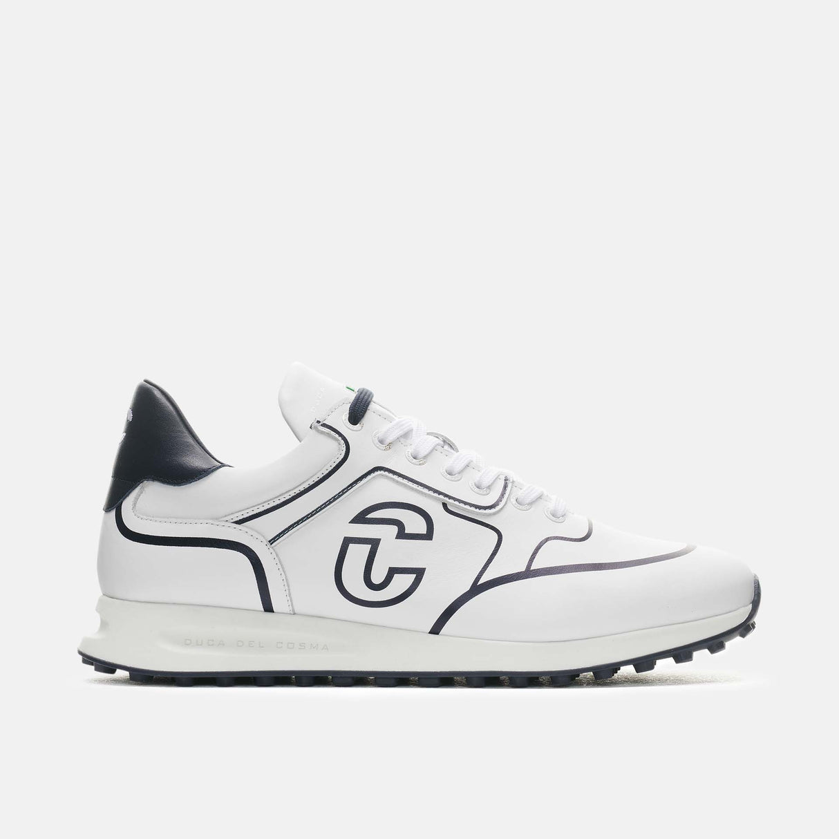 Duca Del Cosma Flyer Premium Spikeless Golf Shoes - White / Navy - Handmade in 🇵🇹