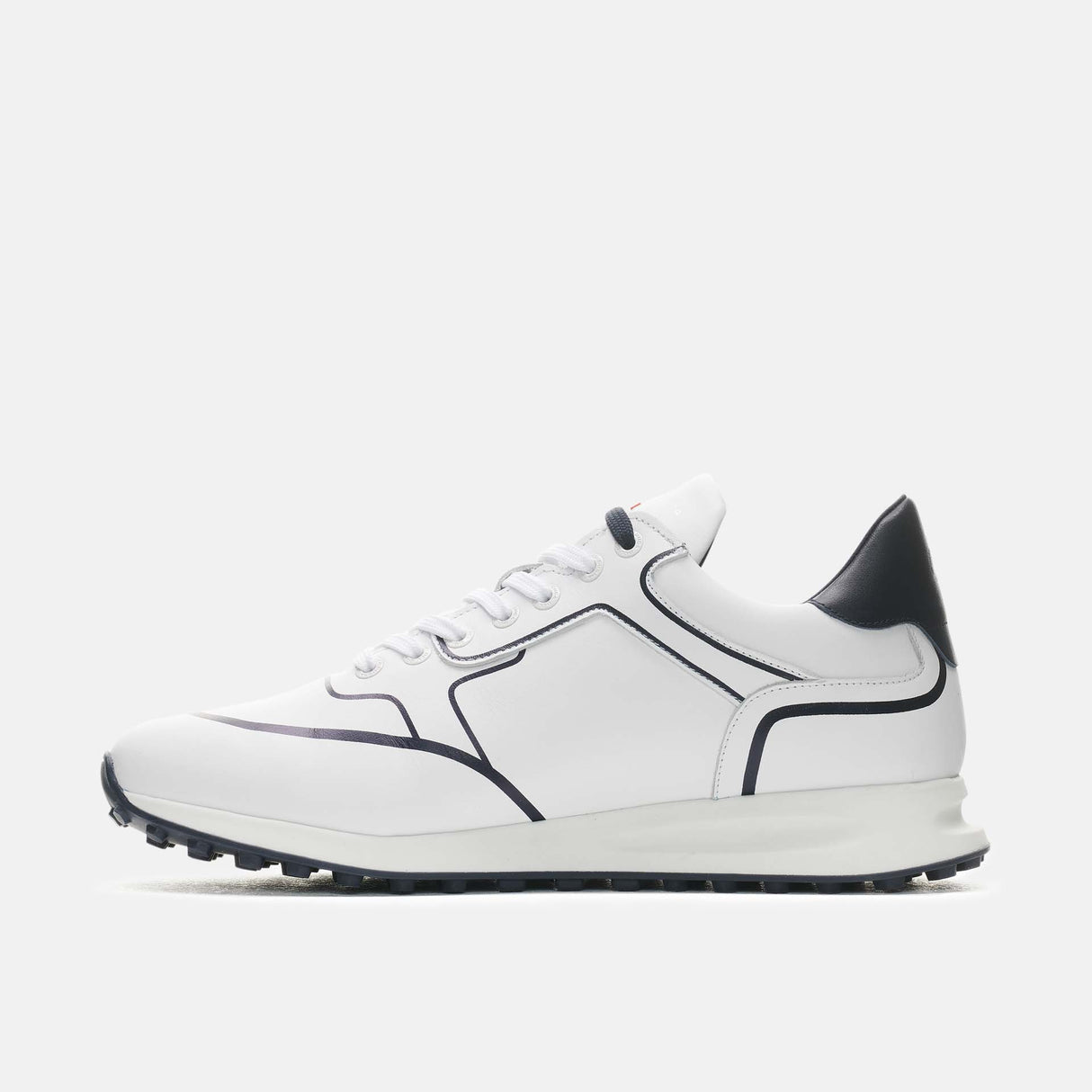 Duca Del Cosma Flyer Premium Spikeless Golf Shoes - White / Navy - Handmade in 🇵🇹