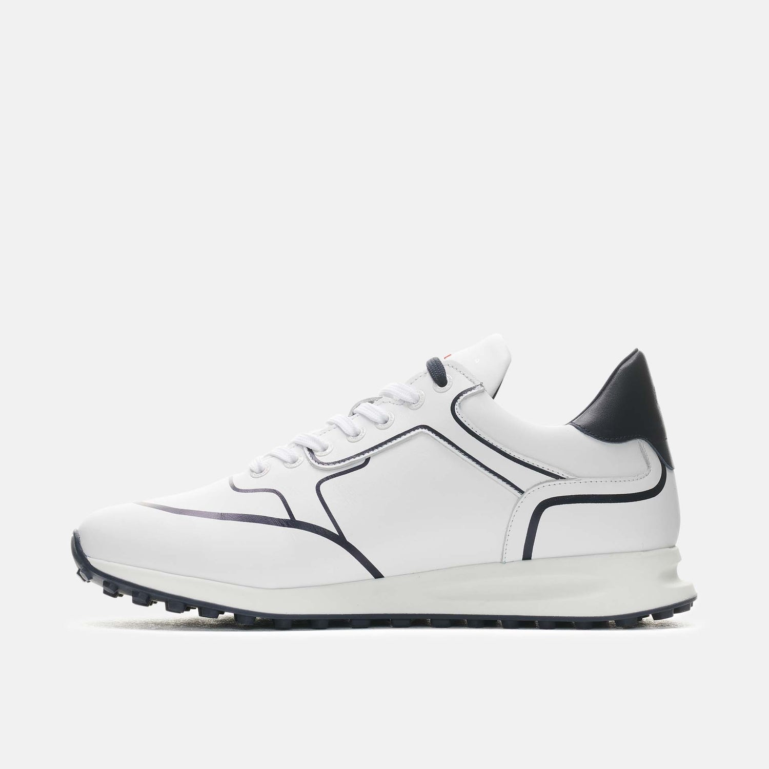 Duca Del Cosma Flyer Premium Spikeless Golf Shoes - White / Navy - Handmade in 🇵🇹