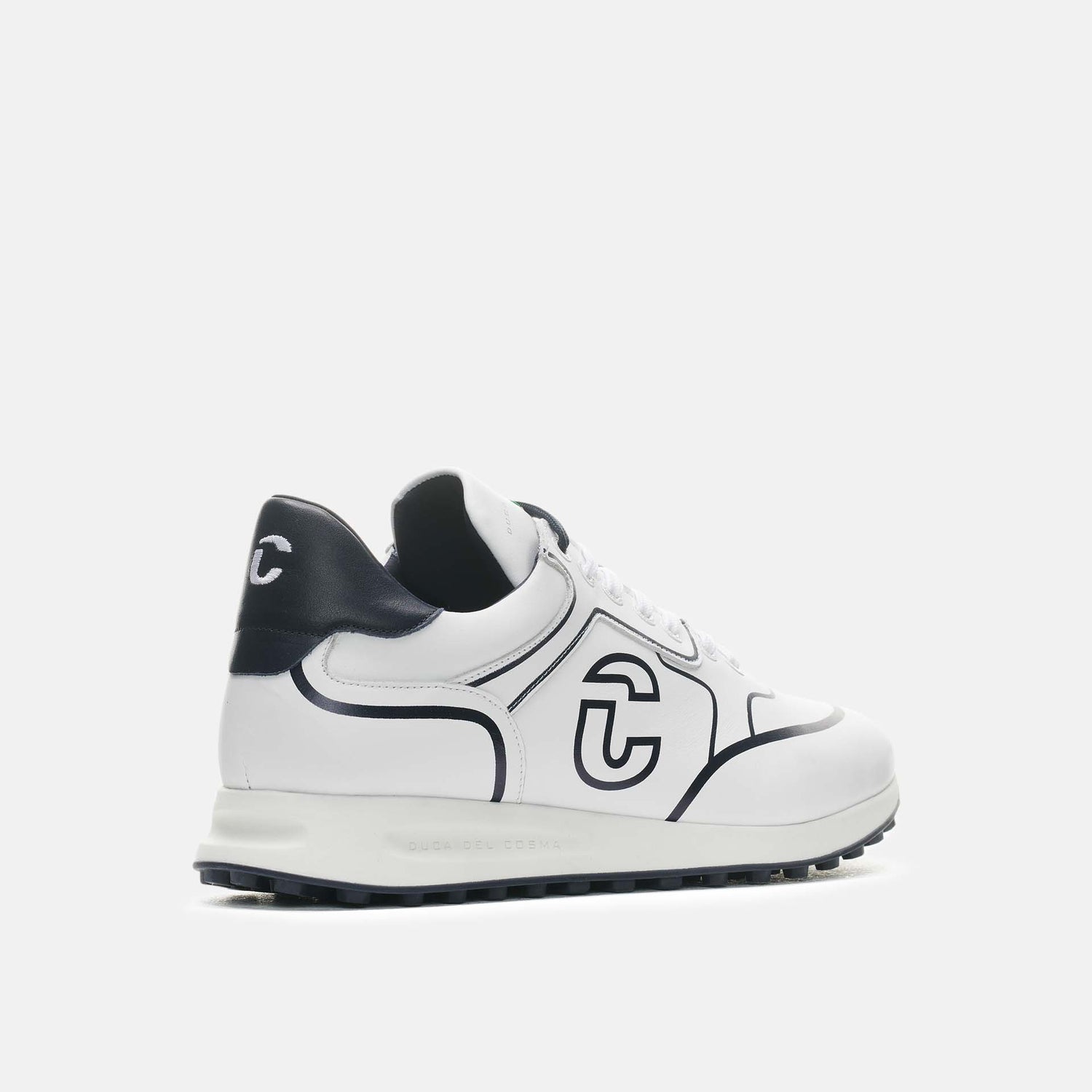 Duca Del Cosma Flyer Premium Spikeless Golf Shoes - White / Navy - Handmade in 🇵🇹