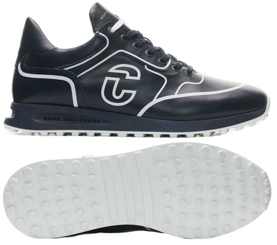 Duca Del Cosma Flyer Premium Spikeless Golf Shoes - Navy / White - Handmade in 🇵🇹