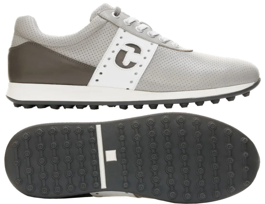 Duca Del Cosma Belair Premium Spikeless Golf Shoes - Grey / Dark Grey - Handmade in 🇵🇹