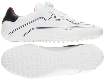 Duca Del Cosma Navarino BOA Premium Spikeless Golf Shoes - White - Handmade in 🇵🇹