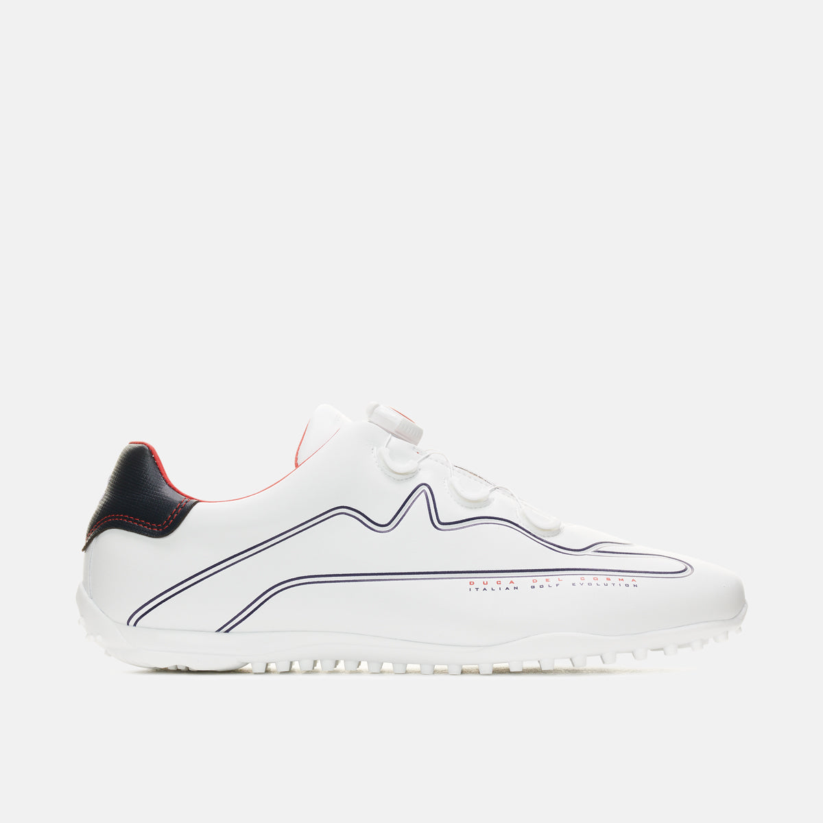 Duca Del Cosma Navarino BOA Premium Spikeless Golf Shoes - White - Handmade in 🇵🇹