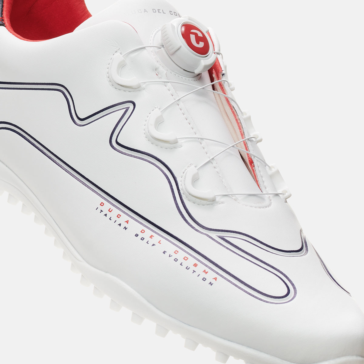 Duca Del Cosma Navarino BOA Premium Spikeless Golf Shoes - White - Handmade in 🇵🇹