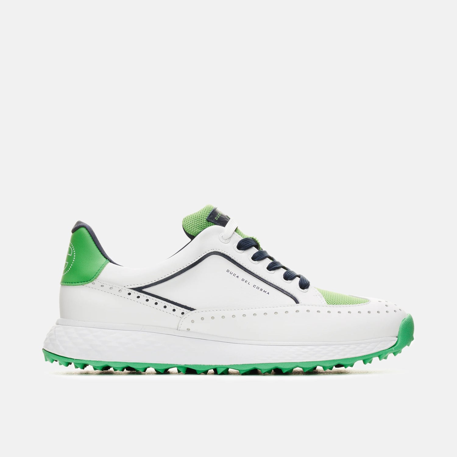 Duca Del Cosma Girona Premium Spikeless Golf Shoes - White / Green - Handmade in 🇵🇹
