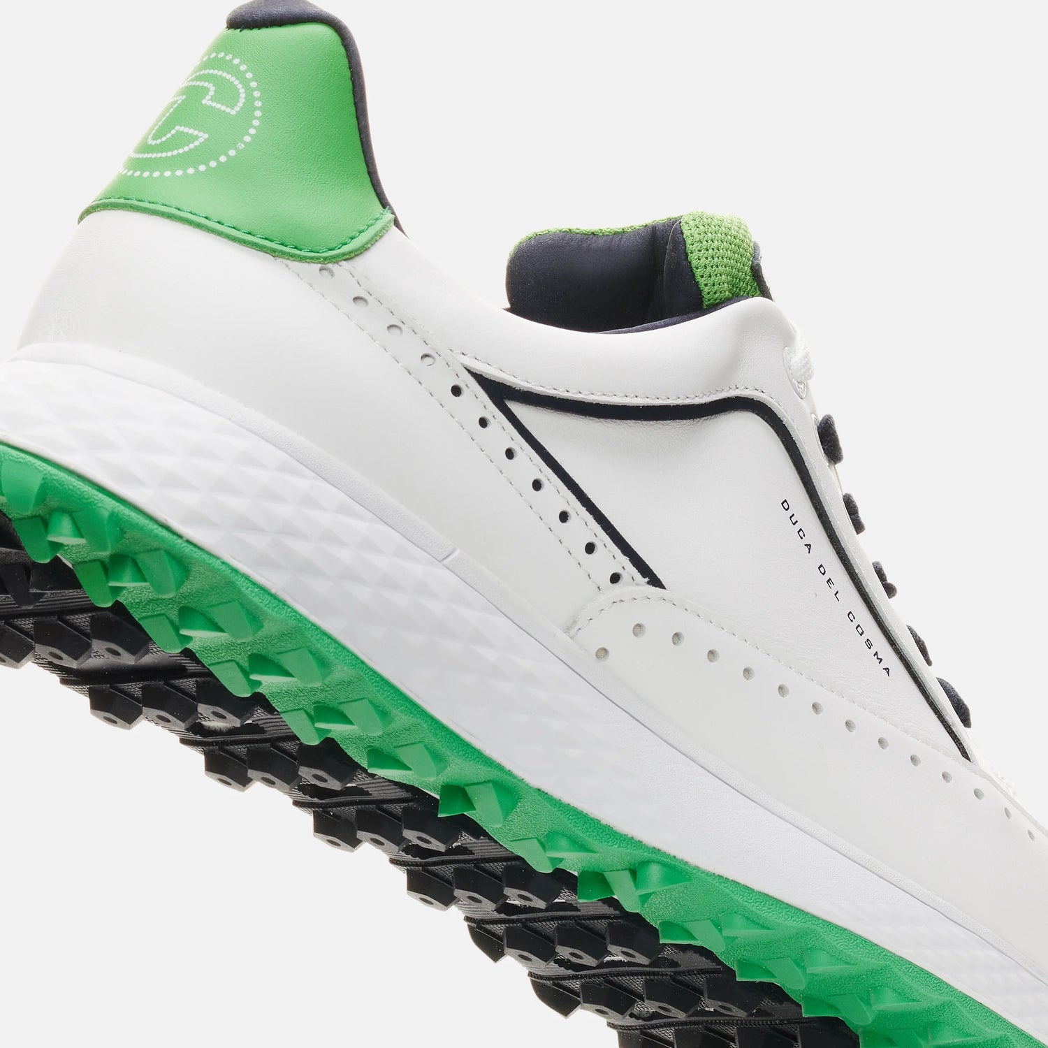 Duca Del Cosma Girona Premium Spikeless Golf Shoes - White / Green - Handmade in 🇵🇹