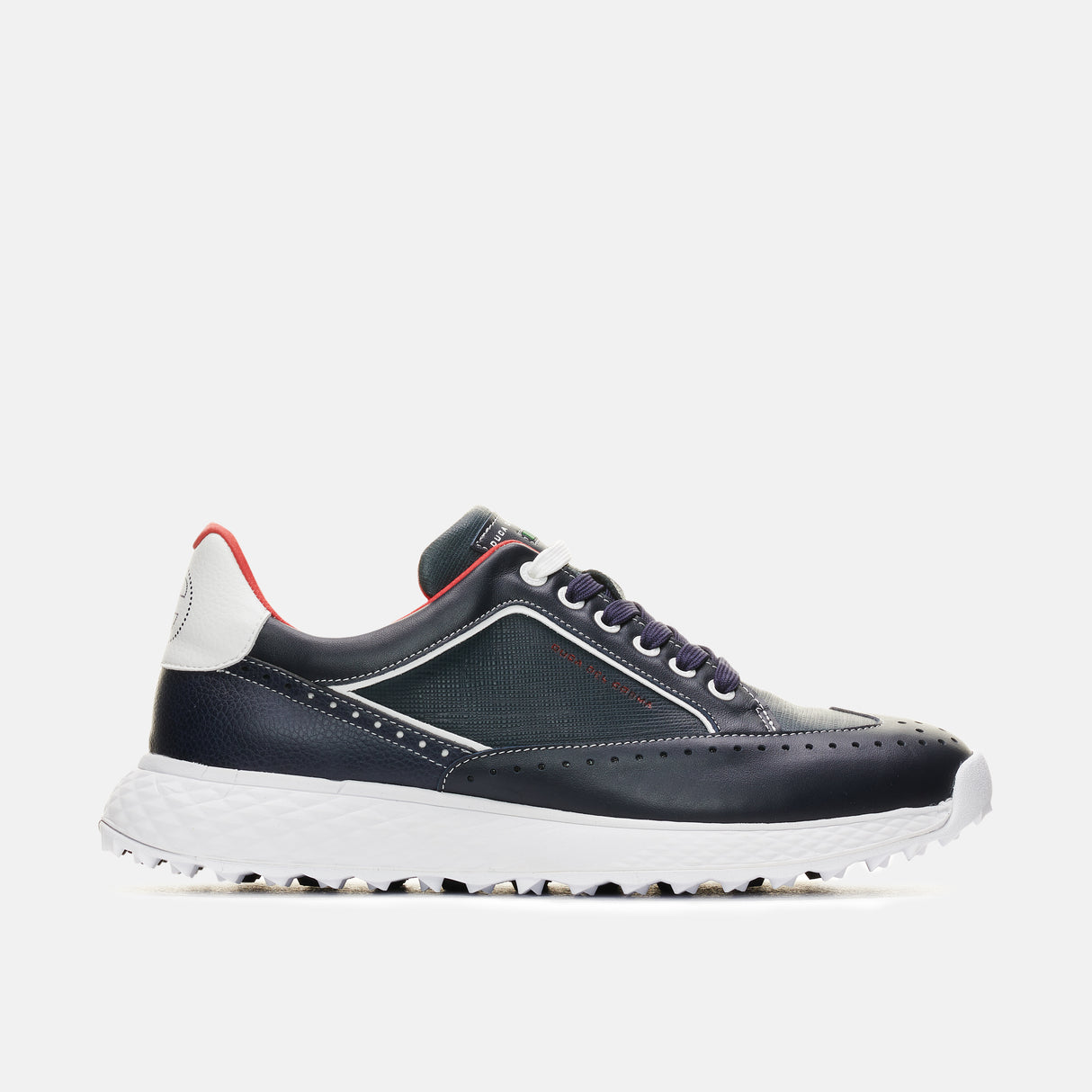 Duca Del Cosma Girona Premium Spikeless Golf Shoes - Navy / Red - Handmade in 🇵🇹