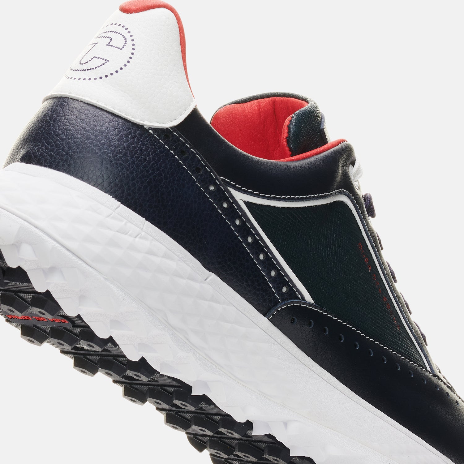 Duca Del Cosma Girona Premium Spikeless Golf Shoes - Navy / Red - Handmade in 🇵🇹